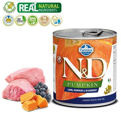 N&D Pumpkin Kuzulu Yabanmersinli Balkabaklı Köpek Konservesi 285gr - 1