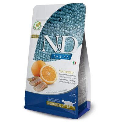 N&D Ringa Balıklı Kısır Steriled Yetişkin Kedi Maması Ocean Tahılsız Portakallı 1,5 Kg - 1