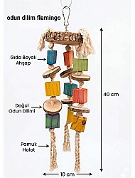 Odun Dilim Flamingo Kuş Uyuncağı