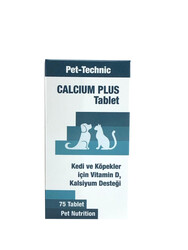 Pet-Technic - Pet-Technic Calcium Plus Tablet D3 Kalsiyum Desteği 75 tablet 
