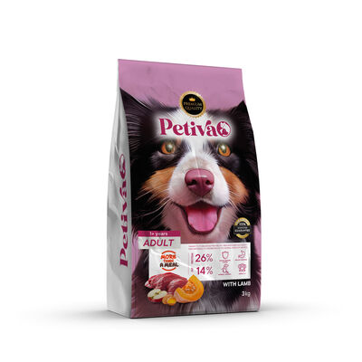 PETİVA YETİŞKİN KÖPEK KUZU ETLİ 3 KG 