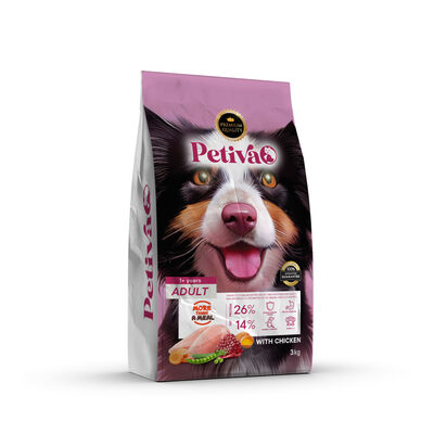 PETİVA YETİŞKİN KÖPEK TAVUK ETLİ 3 KG 