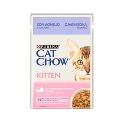 Nestle Purina - Purina Cat Chow Kitten Yavru Kuzu Etli Kabaklı Yaş Kedi Maması 85gr.