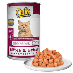 Quık Kedi 415gr Biftekli Sebzeli Konserve