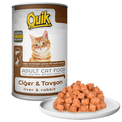 Quık Kedi 415gr Ciğerli Tavşanlı Konserve