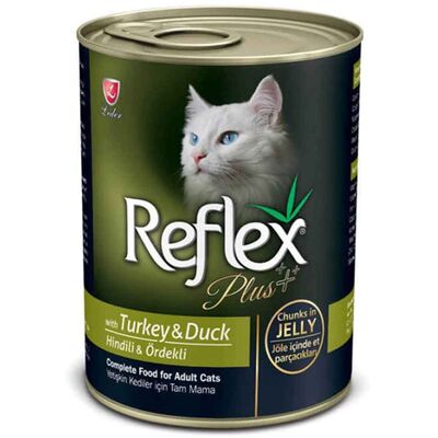 Reflex Plus Jelly Hindi ve Ördek Etli Jöleli Kedi Konservesi 400 gr - 1