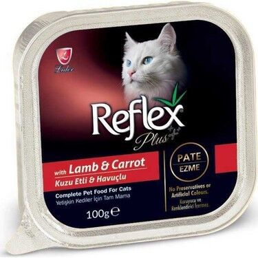 Reflex Plus Kuzu ve Havuç Pate Kedi Konservesi 100gr / 16lı Kutu - 1