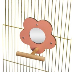 Rotipet - Rotipet Kuş Oyuncağı Ahşap Tünekli Papatya Ayna 