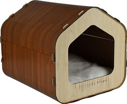 Rotifish - RTP3028 Rotipet MDF Kedi evi Beşgen Karton Tırmalama 