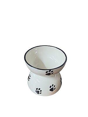 Seramik çift katlı Pati Desenli Mama Kabı 13 cm ( Mix ) - 2