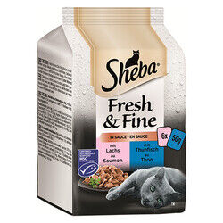 Sheba Pouch  Balıklı  Çeşitleri 50gr x 6lı Paket 2 Tunalı 4 Somonlu  - 1