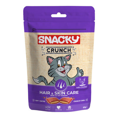 Snacky Kedi Crunch Ödül Hair-Skin Tavuklu 60gr - 1