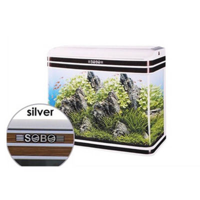 T-60F Cam Akvaryum 60x38x54 cm (Gümüş-Silver) 50 L Üst Filtreli - 1