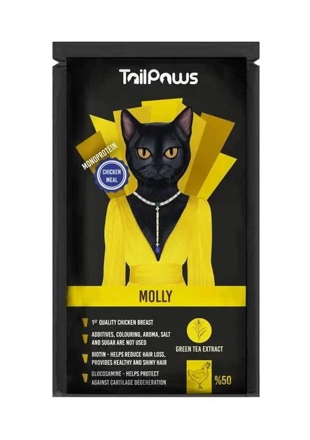 Tail Paws - Tail Paws Molly Tavuklu Pouch 80gr