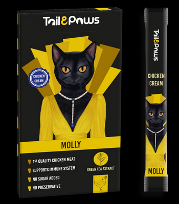 Tail Paws Molly Tavuklu Yeşil Çaylı Krema 15grx5 - 1
