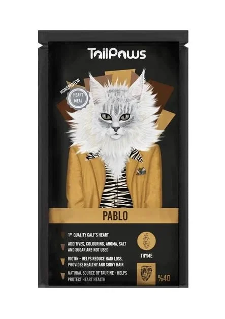 Tail Paws - Tail Paws Pablo Yürekli Pouch 80gr
