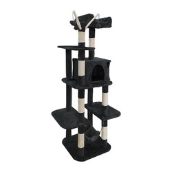 Tectake - Tectake Kedi Tırmalama Kulesi Siyah 155cm