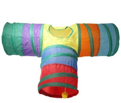 Üç (3) Gözlü Çıngıraklı Kedi Tüneli 80cm+50cm - 1