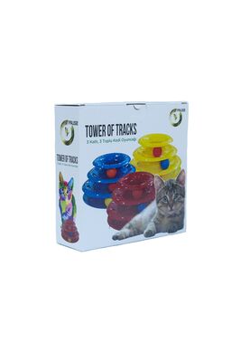 Üç Katlı Toplu Yuvarlak Kedi Oyuncağı
