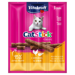 Vitakraft - Vitakraft Cat Stick Kümes Hayvanı ve Ciğer 3lü 18gr