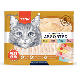 Wanpy - Wanpy Karışık 4 Lezzetli Krema Kedi Ödülü 50x14gr 