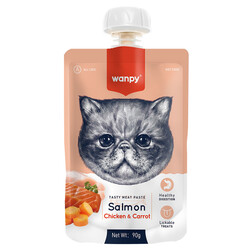 Wanpy - Wanpy Somonlu Tavuklu Havuçlu Kedi Et Ezmesi 90gr