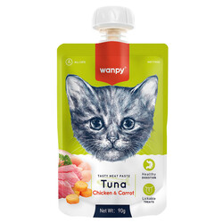 Wanpy - Wanpy Ton Balığı Tavuk Havuç Kedi Et Ezmesi 90gr