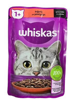 Whiskas Pouch Gravy Soslu Sığırlı Kedi Maması 85 gr