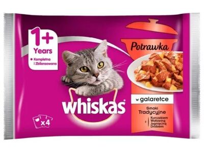 Whiskas Pouch Güveç Eti Çeşitli Yetişkin Kedi Konservesi 85grx4 lü Paket - 1