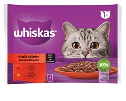Whiskas - Whiskas Pouch Kedi Sığırlı Tavuklu Etli Seçenekleri (4 lü Paket)