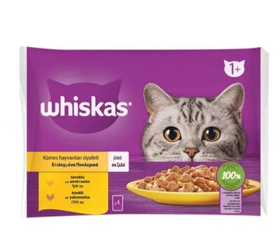 Whiskas Pouch Kedi Tavuklu Hindili Kümes Çeşitleri (4 lü Paket)